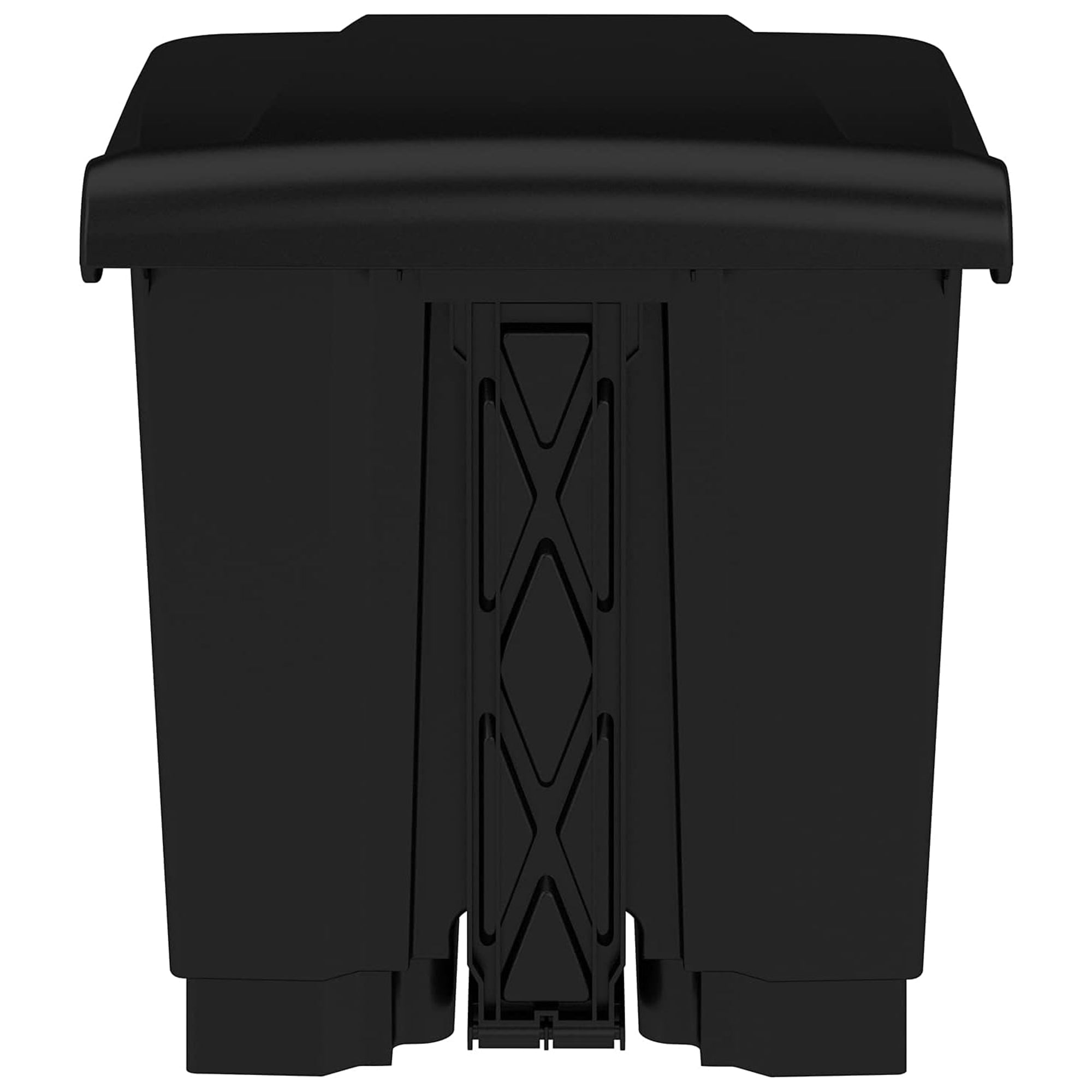 Safco Step On Trash Can with Foot Pedal, 8 Gallon Plastic Waste Bin, Black - VMInnovations