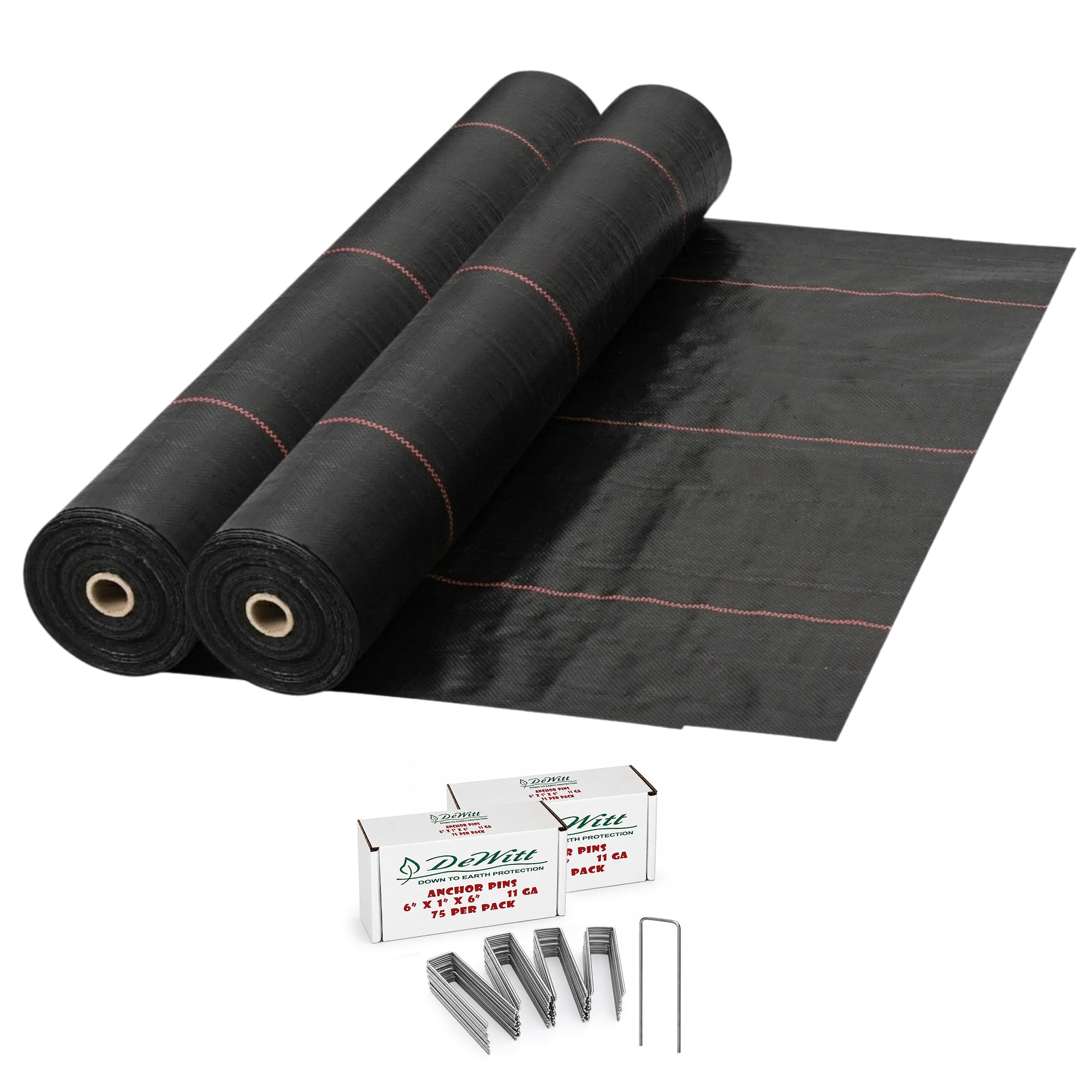 DeWitt 2 Pack UltraWeb 4' x 100' Landscape Fabric & 6" Anchoring Pins, 150 Count