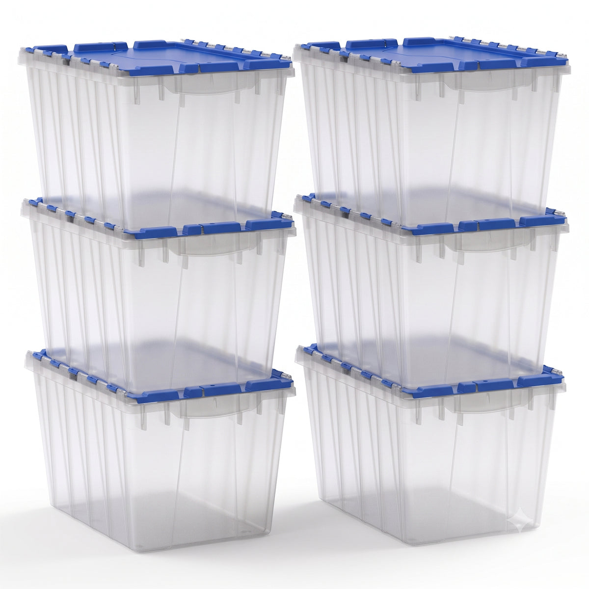 Akro-Mils 6 Pack KeepBox 12 Gal Plastic Storage Bin, Stackable Tote with Lid