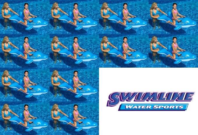 Swimline Swimming Pool Inflatable Dolphin Stable Ride-On Float Toys, 12-Pack
