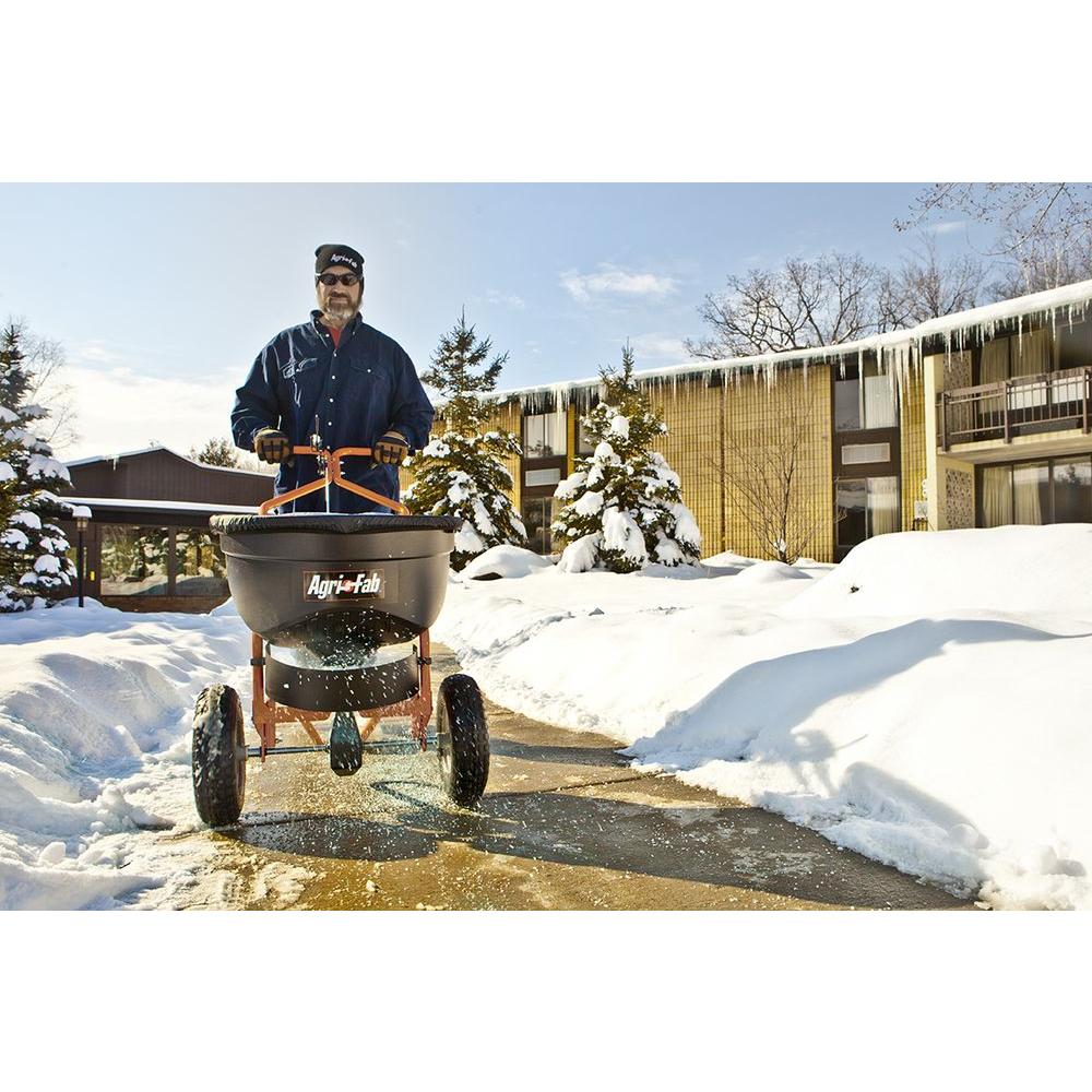 Agri-fab 130lbs Push Spreader for Ice Melt & Fertilizer (Certified Refurbished)