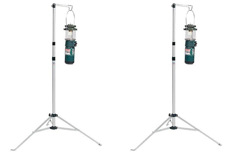 (2) COLEMAN Multi-Purpose Durable Aluminum Camping Lantern Stands w/ Carry Case