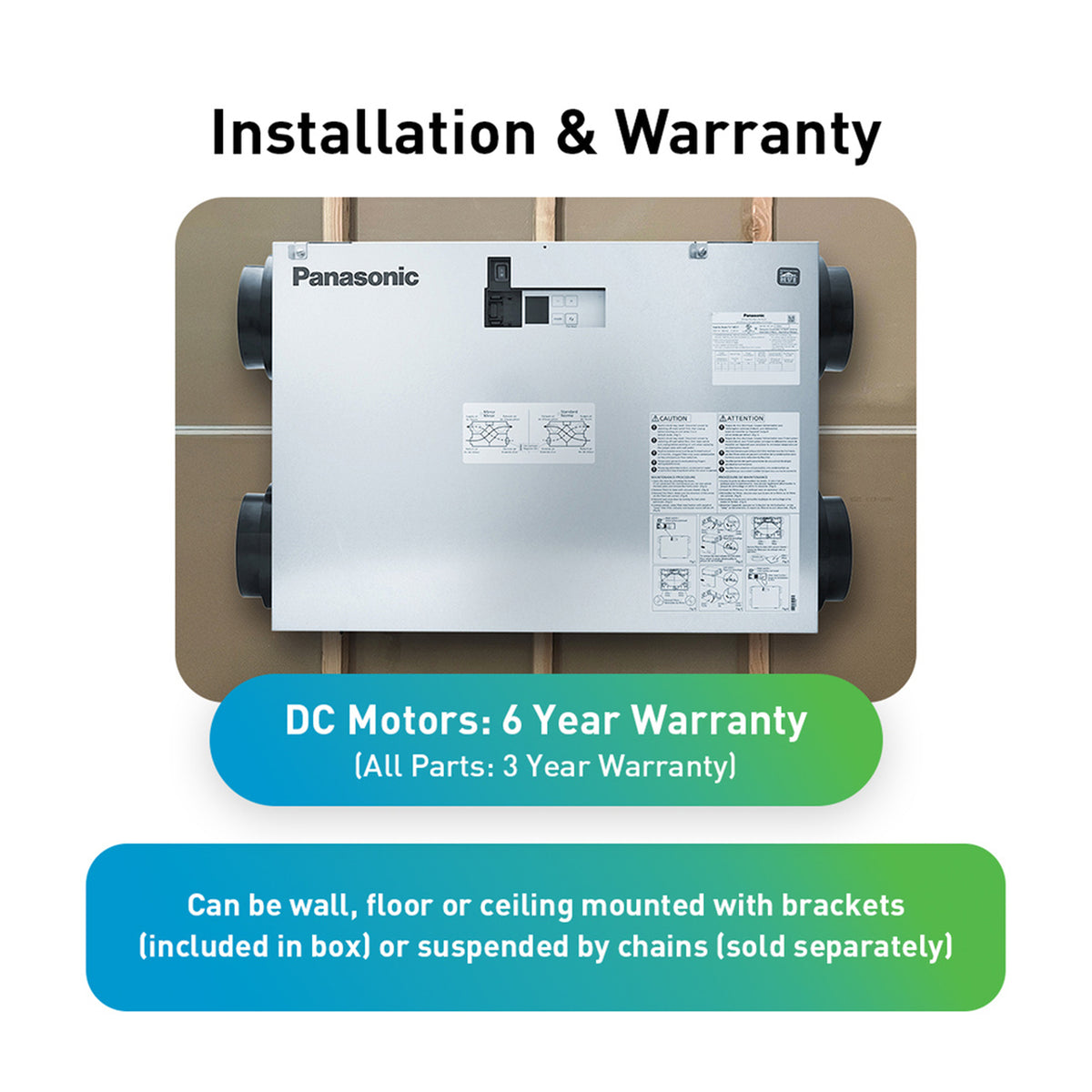 Panasonic Intelli-Balance Elite Plus+ Energy Recovery Ventilator, 30-150 CFM