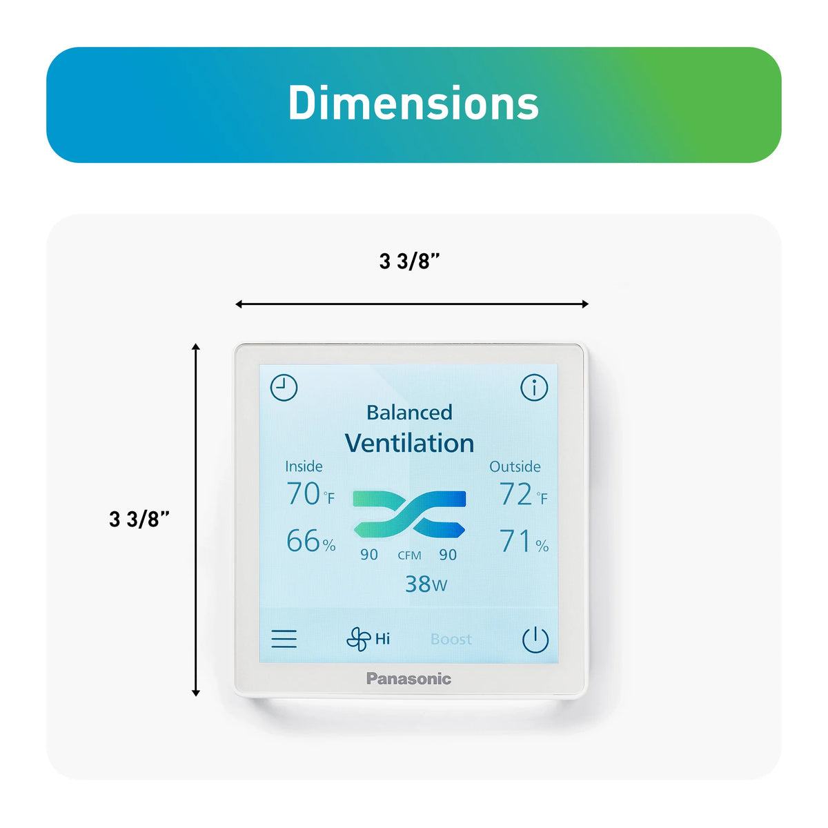 Panasonic Intelli-Balance and BalancedHome ERV Touchscreen Wall Control Panel
