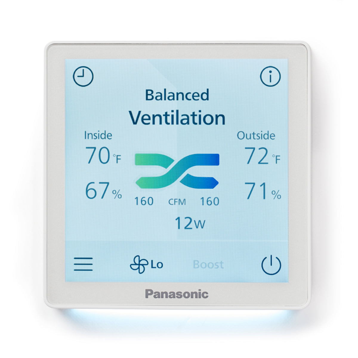 Panasonic Intelli-Balance and BalancedHome ERV Touchscreen Wall Control Panel