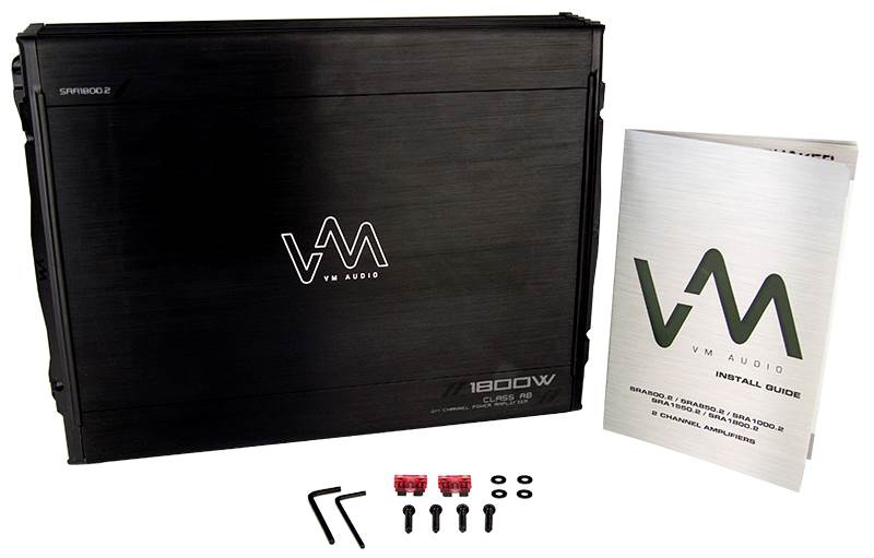 VM Audio SRA1800.2 1800W 2 Channel Car Amplifier Power Amp Stereo - Open Box