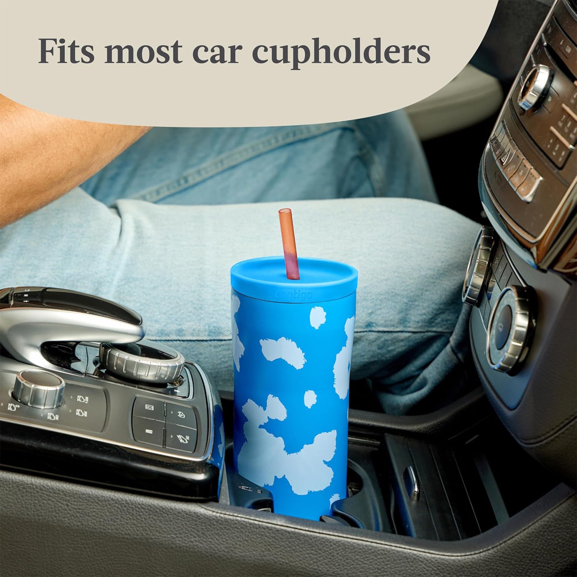 Contigo x Ally Love Streeterville Steel Tumbler with Straw, 24 oz, Stellar Jay