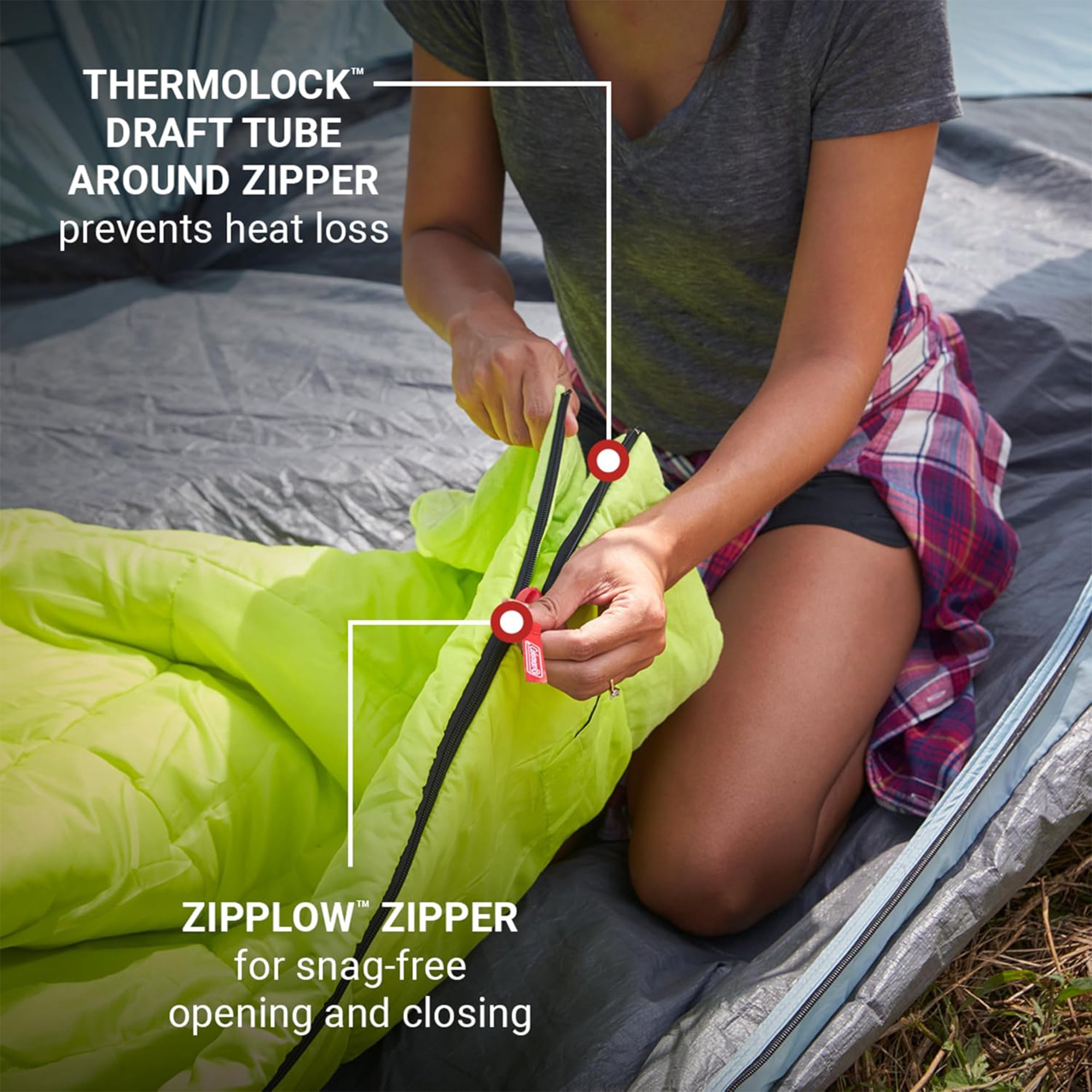 Coleman Kompact 30°F Adult Sleeping Bag with Heat Retention and Compression Sack
