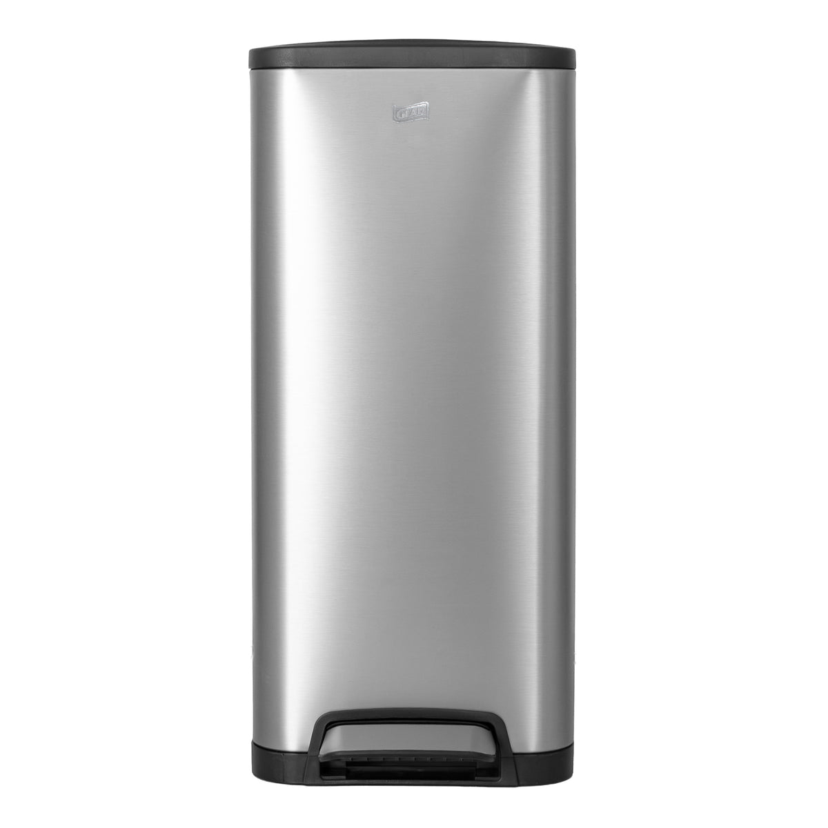 Glad 30L Stainless Steel Kitchen Trash Can with Wide Butterfly Opening, Titanium - VMInnovations