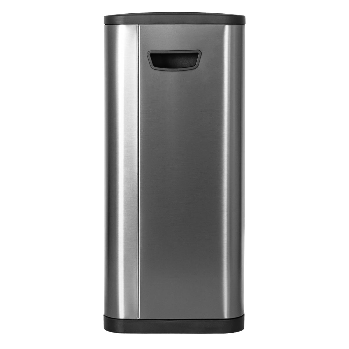 Glad 30L Stainless Steel Kitchen Trash Can with Wide Butterfly Opening, Gunmetal - VMInnovations
