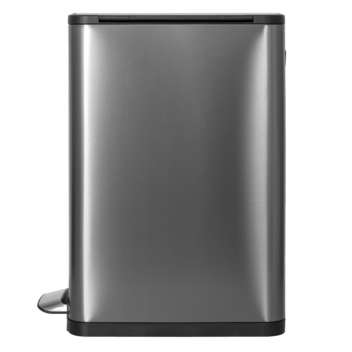 Glad 30L Stainless Steel Kitchen Trash Can with Wide Butterfly Opening, Gunmetal - VMInnovations