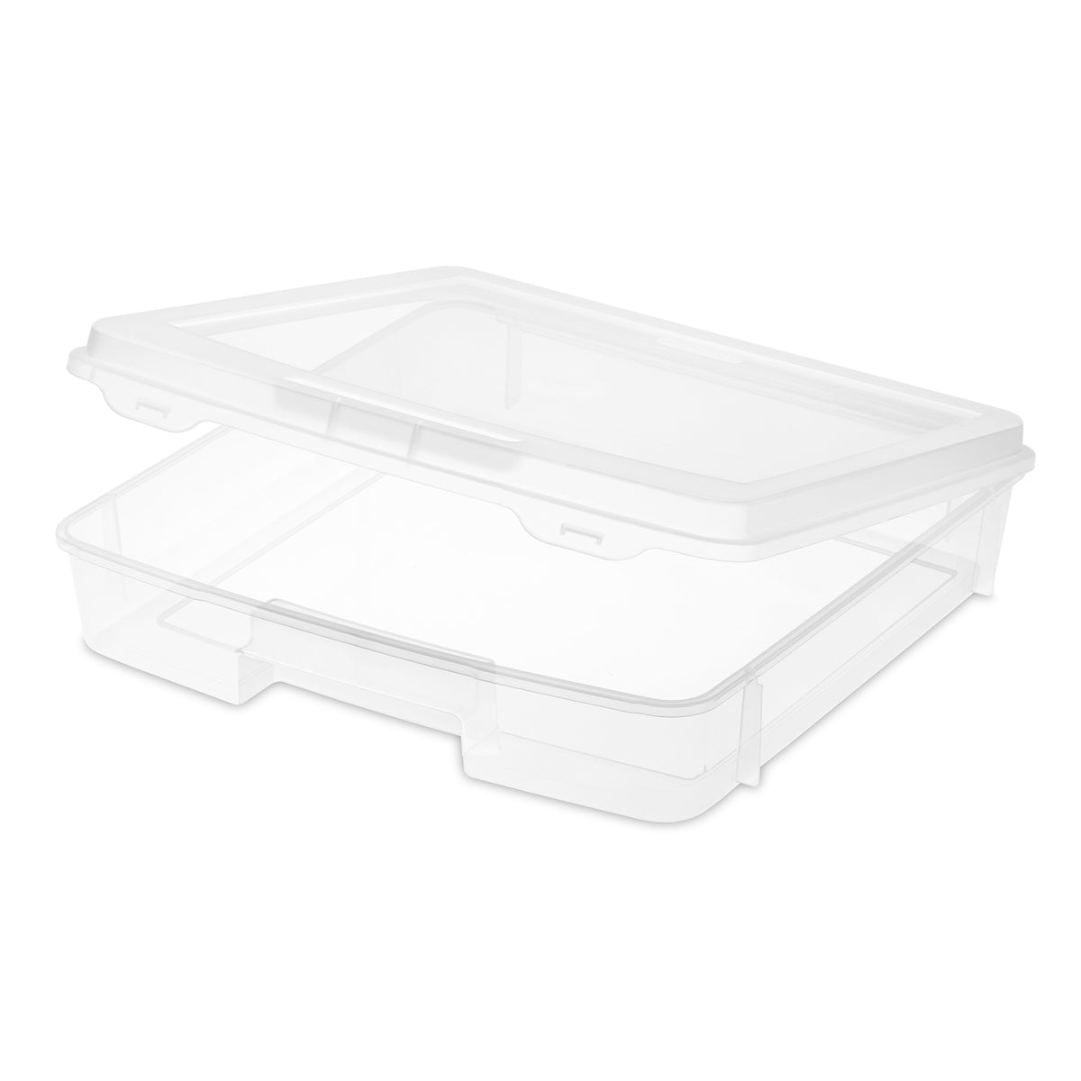 Sterilite Plastic Medium Project Case for Scrapbook Paper Storage, Clear, 6 Pack