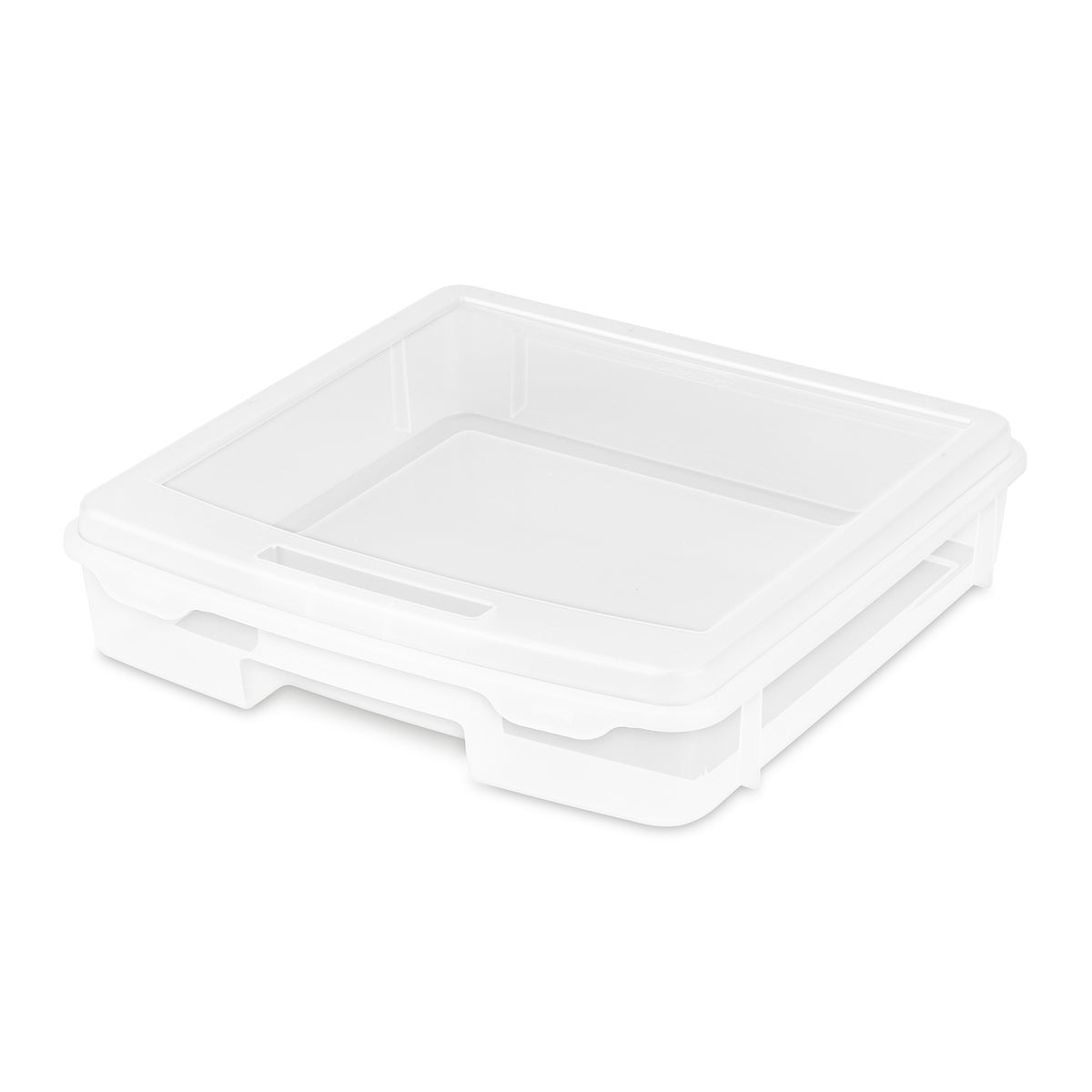 Sterilite Plastic Medium Project Case for Scrapbook Paper Storage, Clear, 6 Pack