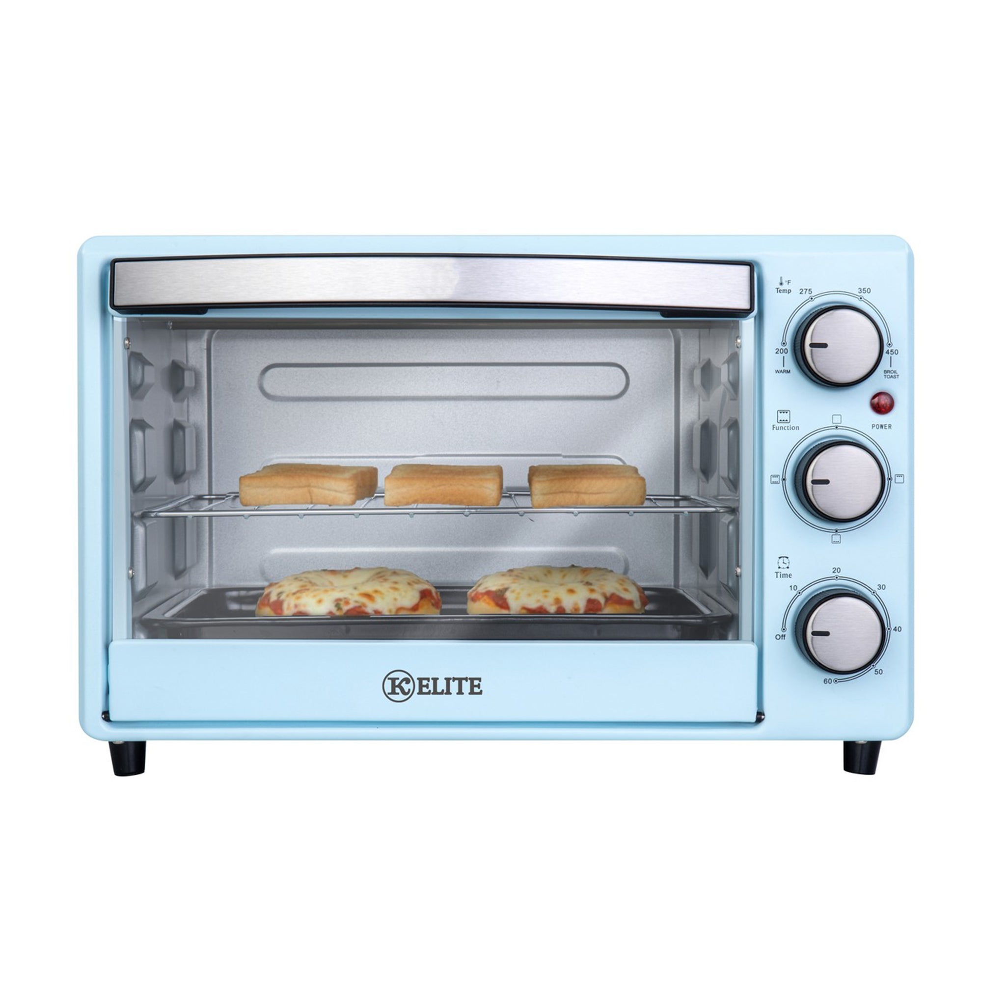 Kitchen Elite Toaster Oven, Compact Countertop Appliance with Bake Tray, Blue
