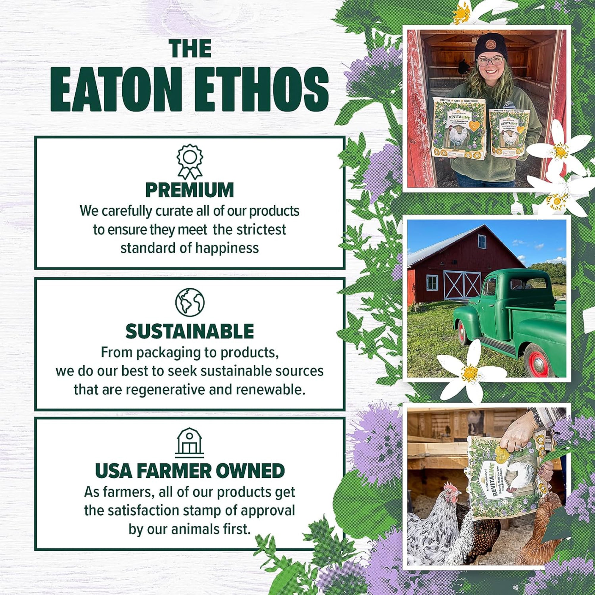 Eaton Pet and Pasture Revitalime All-Natural Coop Freshener for Chickens, 20 Lbs