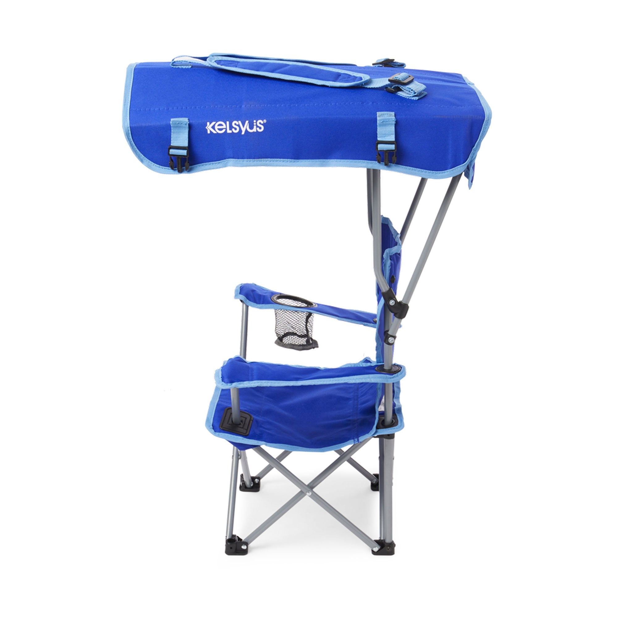 Kelsyus Kids Original Canopy Folding Backpack Lounge Chair, Blue (Open Box)