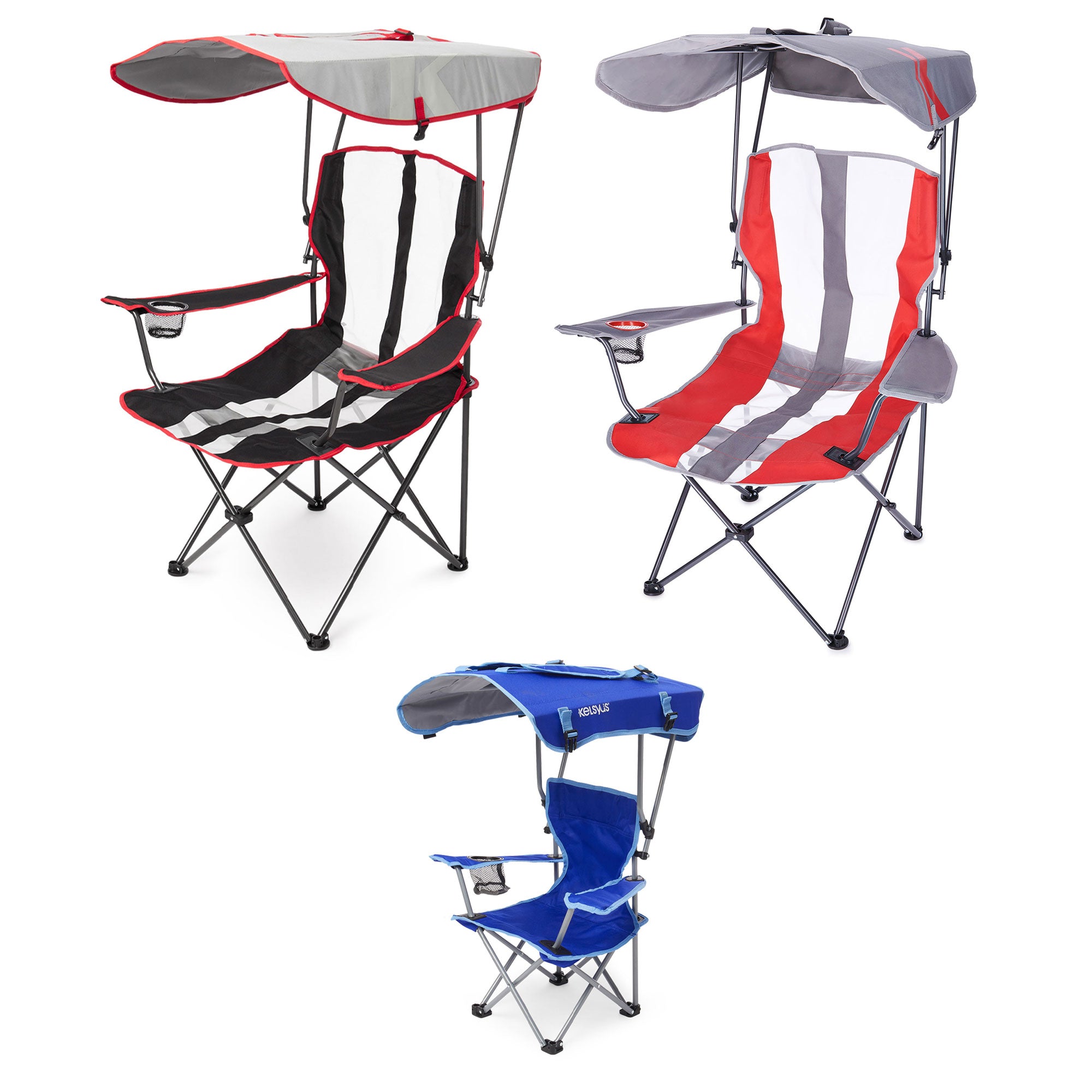 Kelsyus Canopy Chairs w/ Cup Holder, 2 Ct, & Kids Canopy Chair w/ Cup Holder