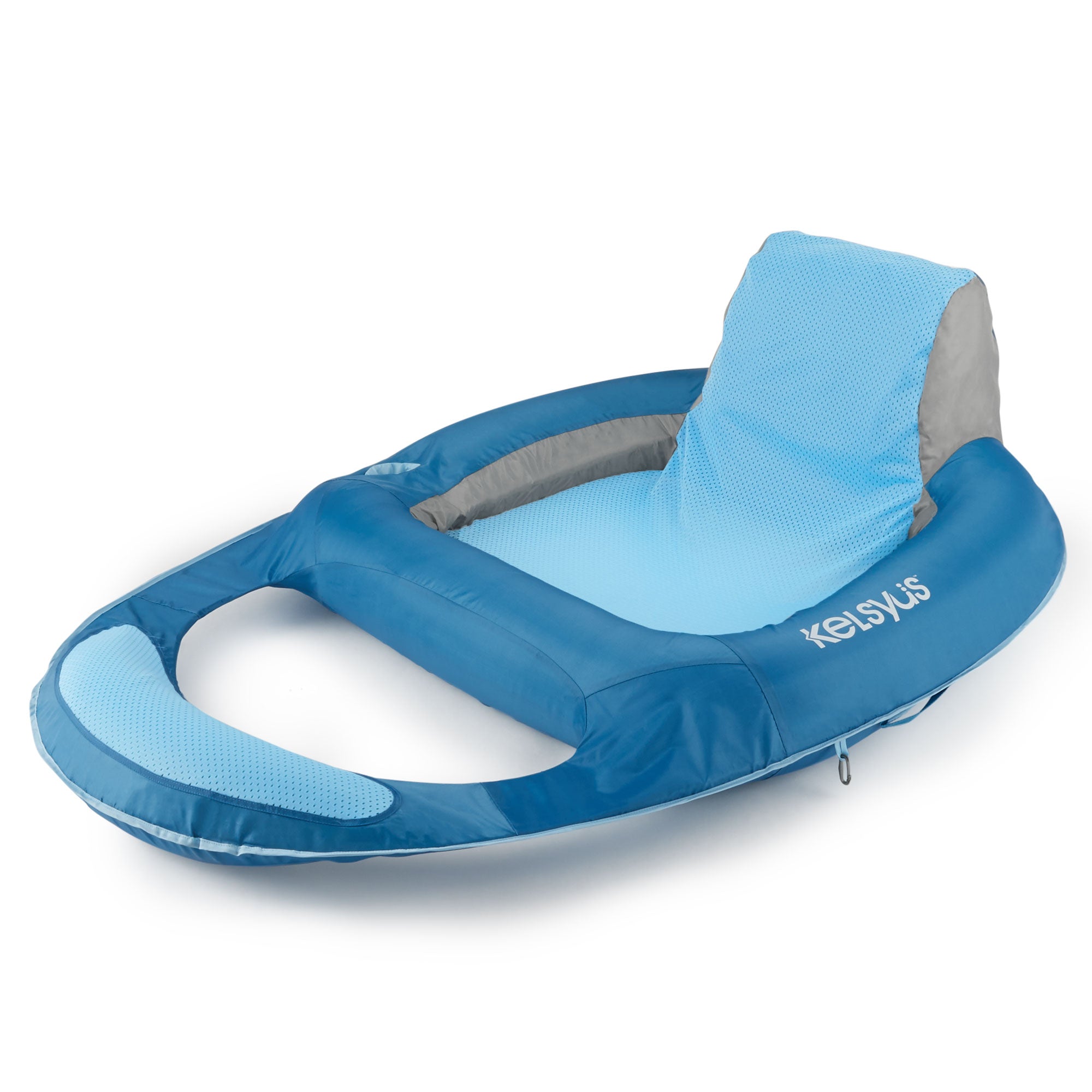 Kelsyus Floating Pool Lounger Inflatable Chair w/ Cup Holder, Blue
