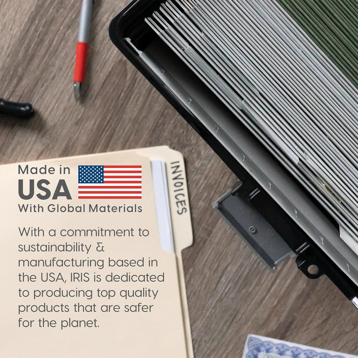 IRIS USA 4-Pack Plastic File Box Organizer with Lid, Letter File Storage, Black