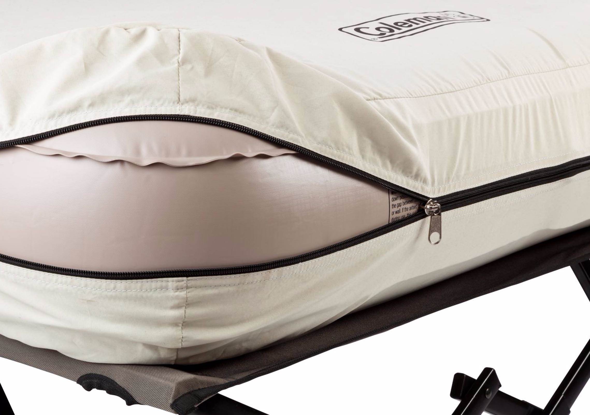 COLEMAN Portable Camping Twin Airbed Cot w/ Side Table & Battery Pump (Open Box)
