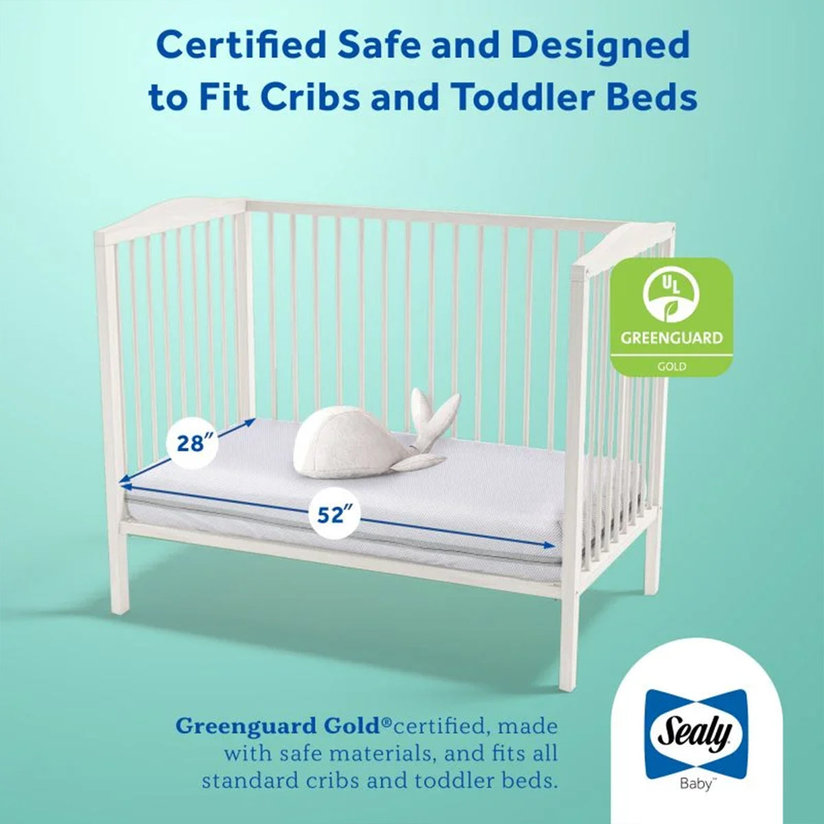 Sealy Baby DuoBreathe 2 Stage Firm Breathable Infant and Toddler Crib Mattress