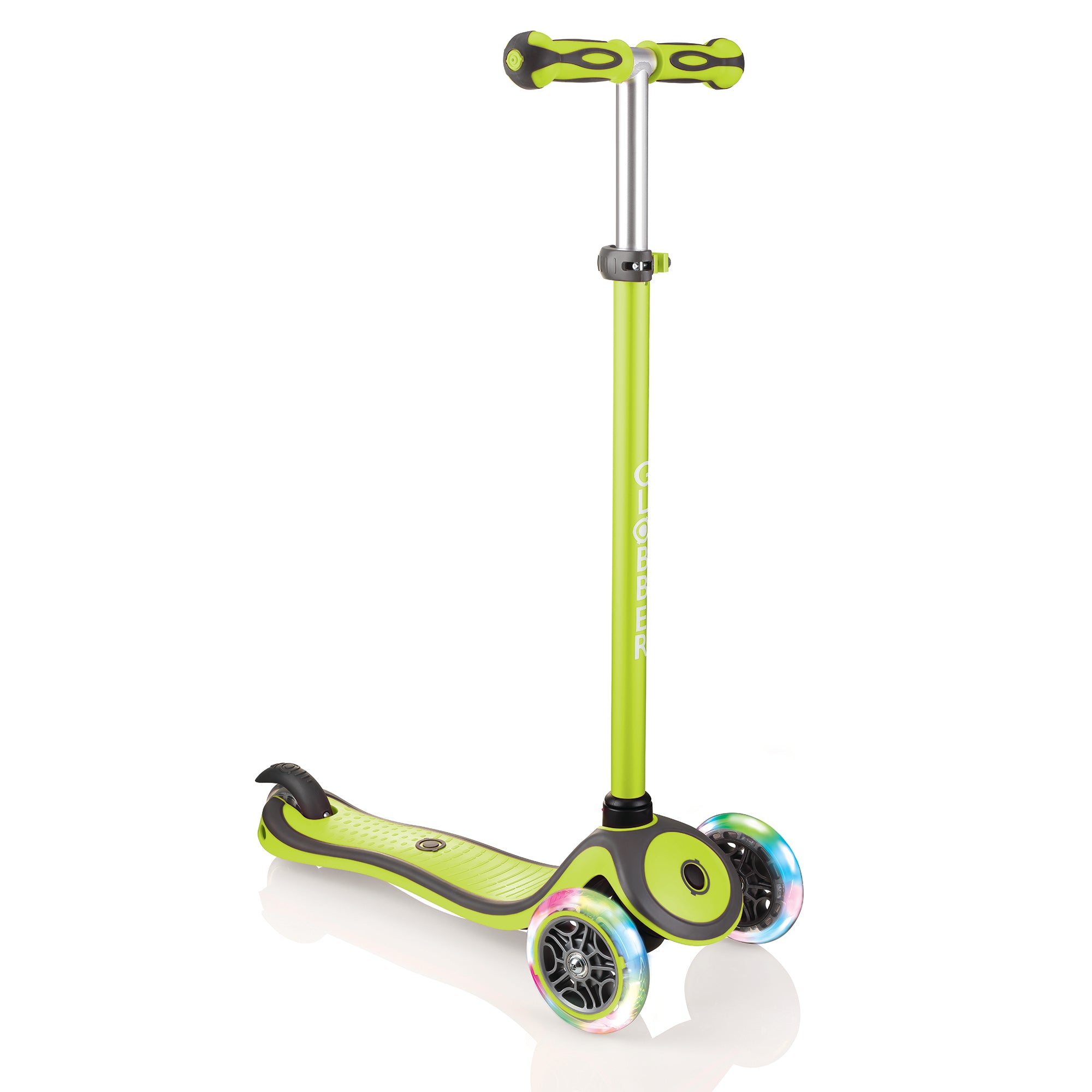 Globber V2 3-Wheel Kids Kick Scooter with LED Light Up Wheels, Lime (For Parts)