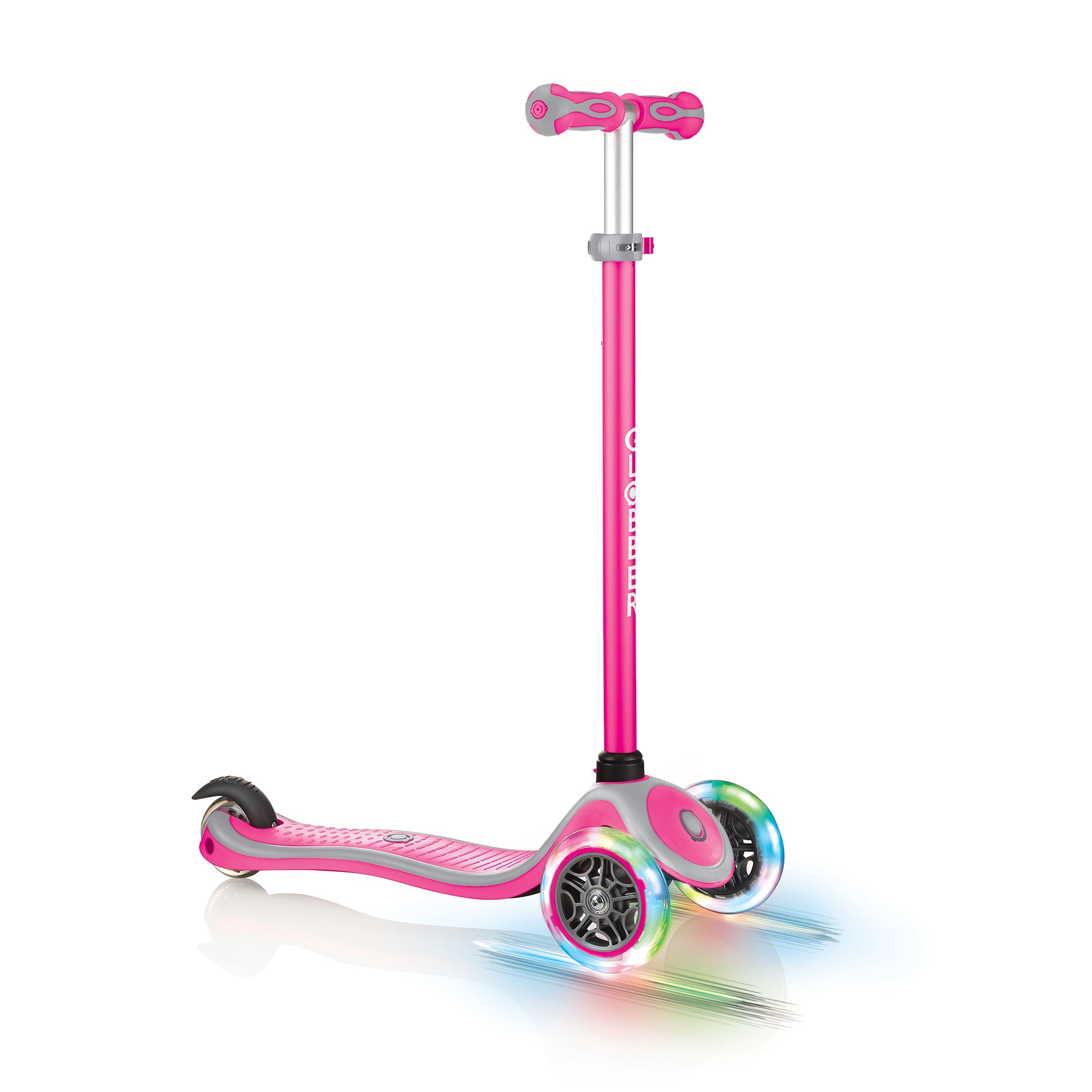 Globber 3-Wheel Kids Kick Scooter with LED Light Up Wheels, Pink (Open Box)