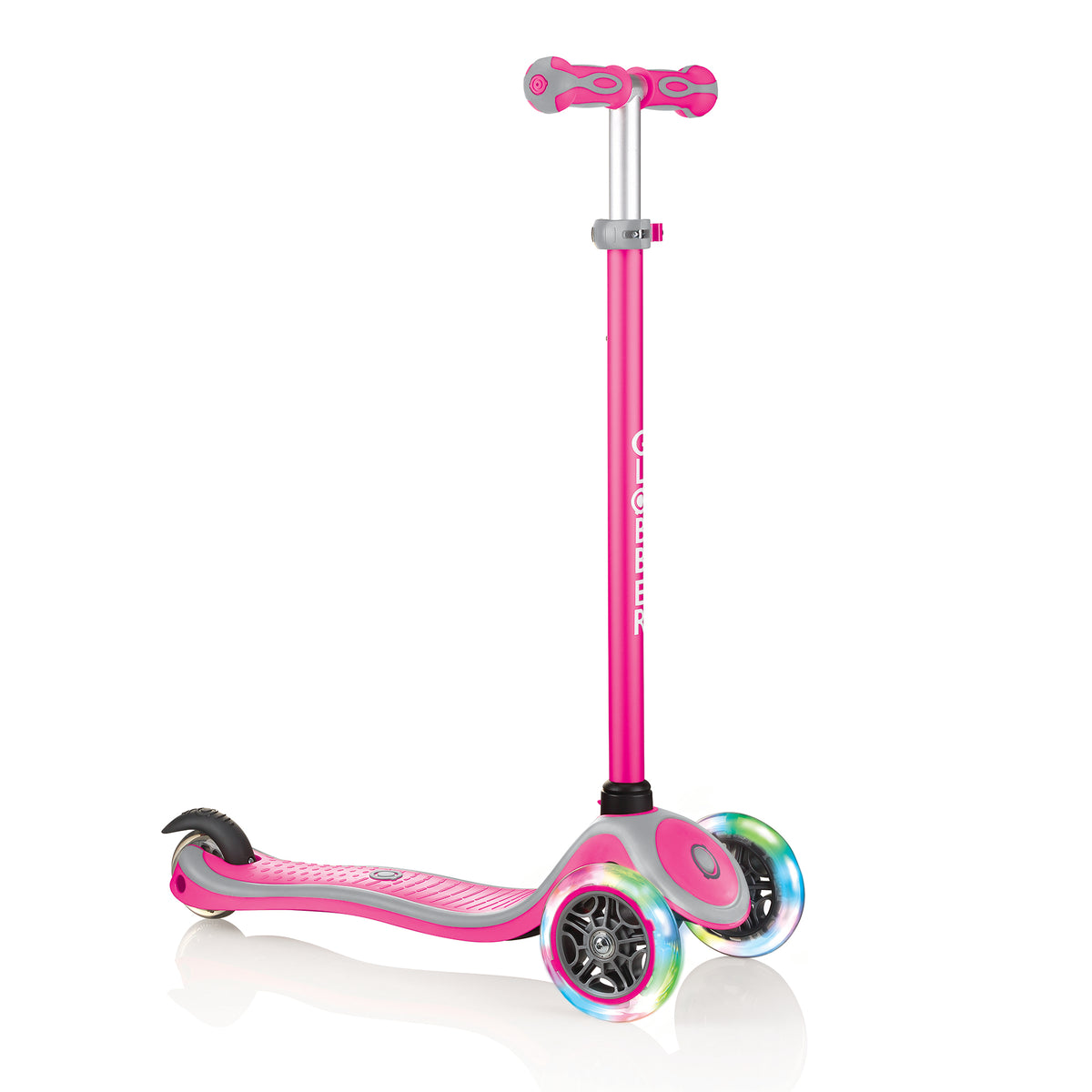 Globber 3-Wheel Kids Kick Scooter with LED Light Up Wheels, Pink (Open Box)