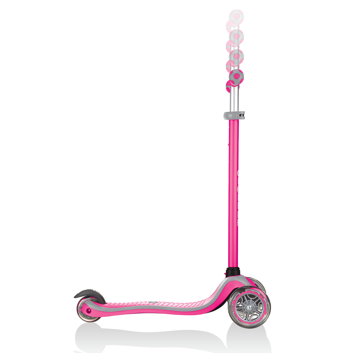 Globber 3-Wheel Kids Kick Scooter with LED Light Up Wheels, Pink (Open Box)