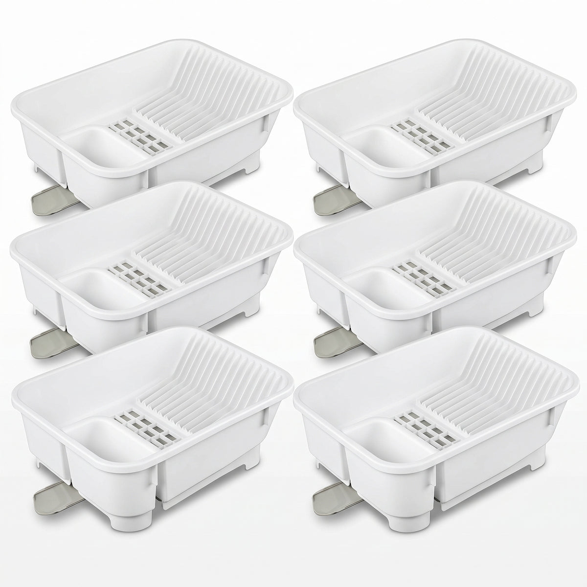 Sterilite Sink Set, Kitchen Inclined Drain Board for Flatware & Cutlery, 6 Pack