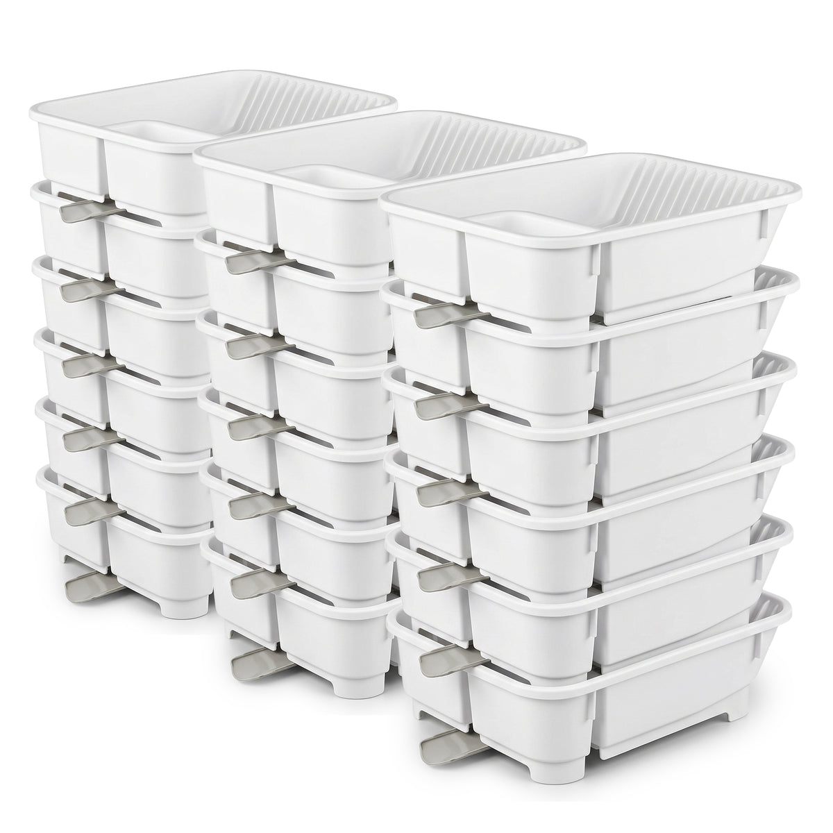 Sterilite Sink Set, Kitchen Inclined Drain Board for Flatware & Cutlery, 18 Pack