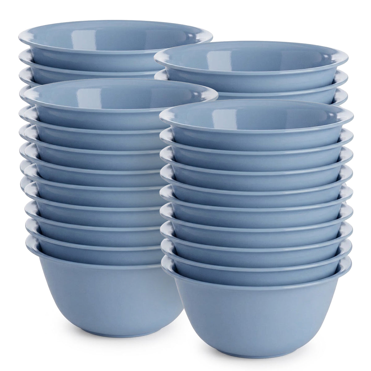 Sterilite Plastic 6 Quart Bowl for Serving and Food Prep, Washed Blue, 36 Pack