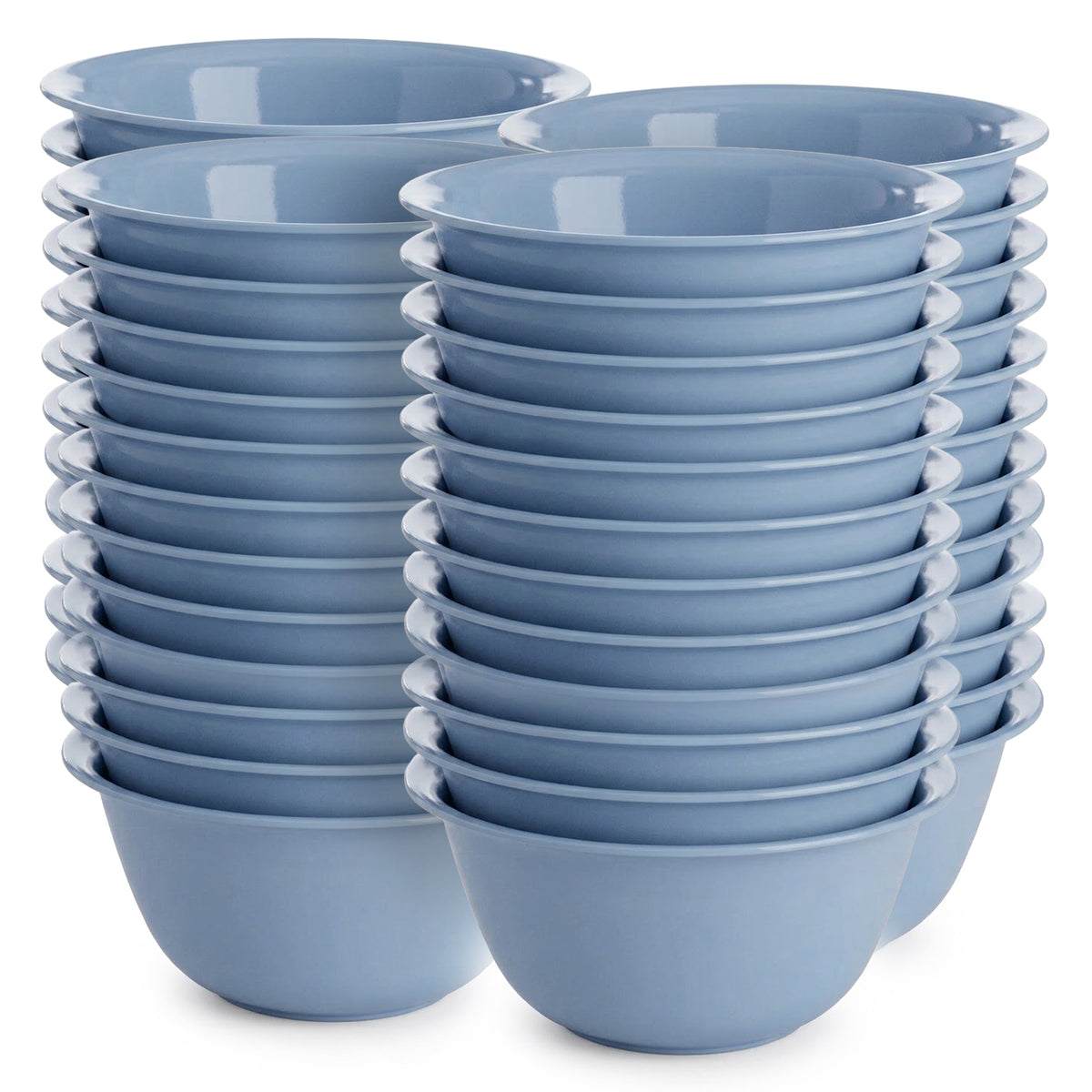 Sterilite Plastic 6 Quart Bowl for Serving and Food Prep, Washed Blue, 48 Pack