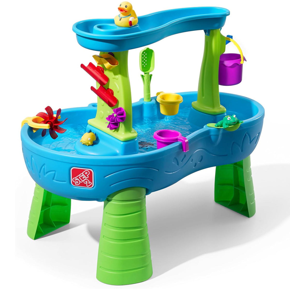 Step2 Rain Showers Splash Pond Sensory Water Table with Cover for Outdoor Play