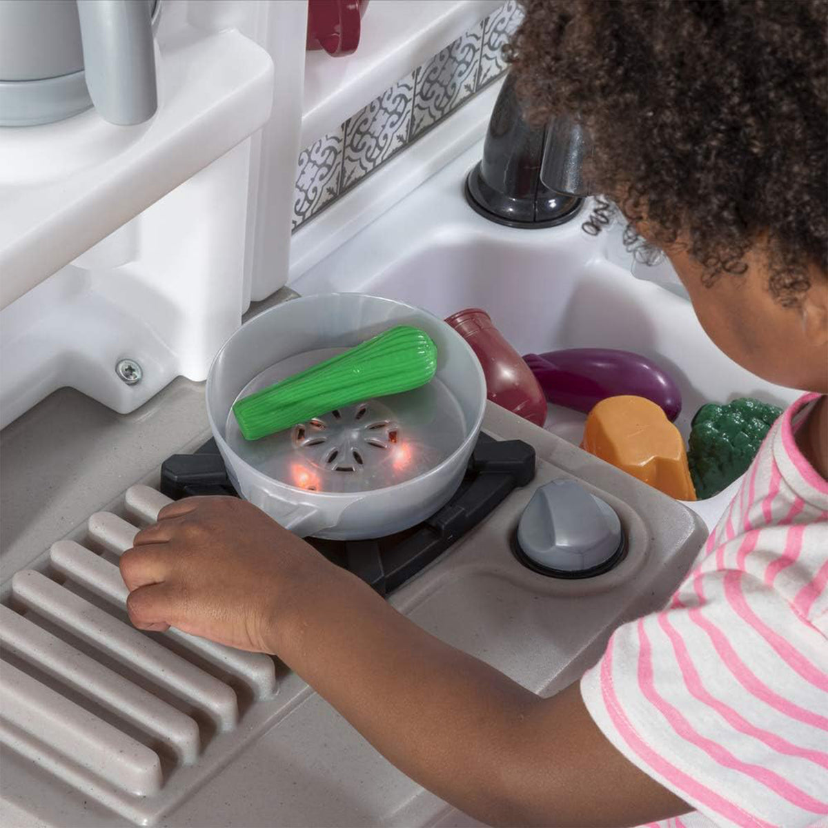 Step2 Timeless Trends Kitchen Playset with Accessories for Kids 2 Years and Up