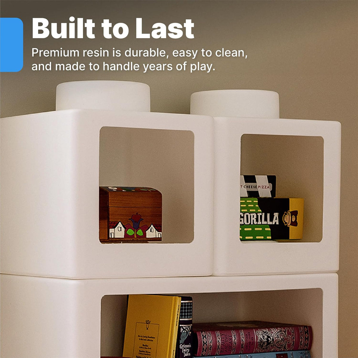 Step2 5 Pc Open-Front Contemporary Builders Storage Cubes Toys Organizer, White