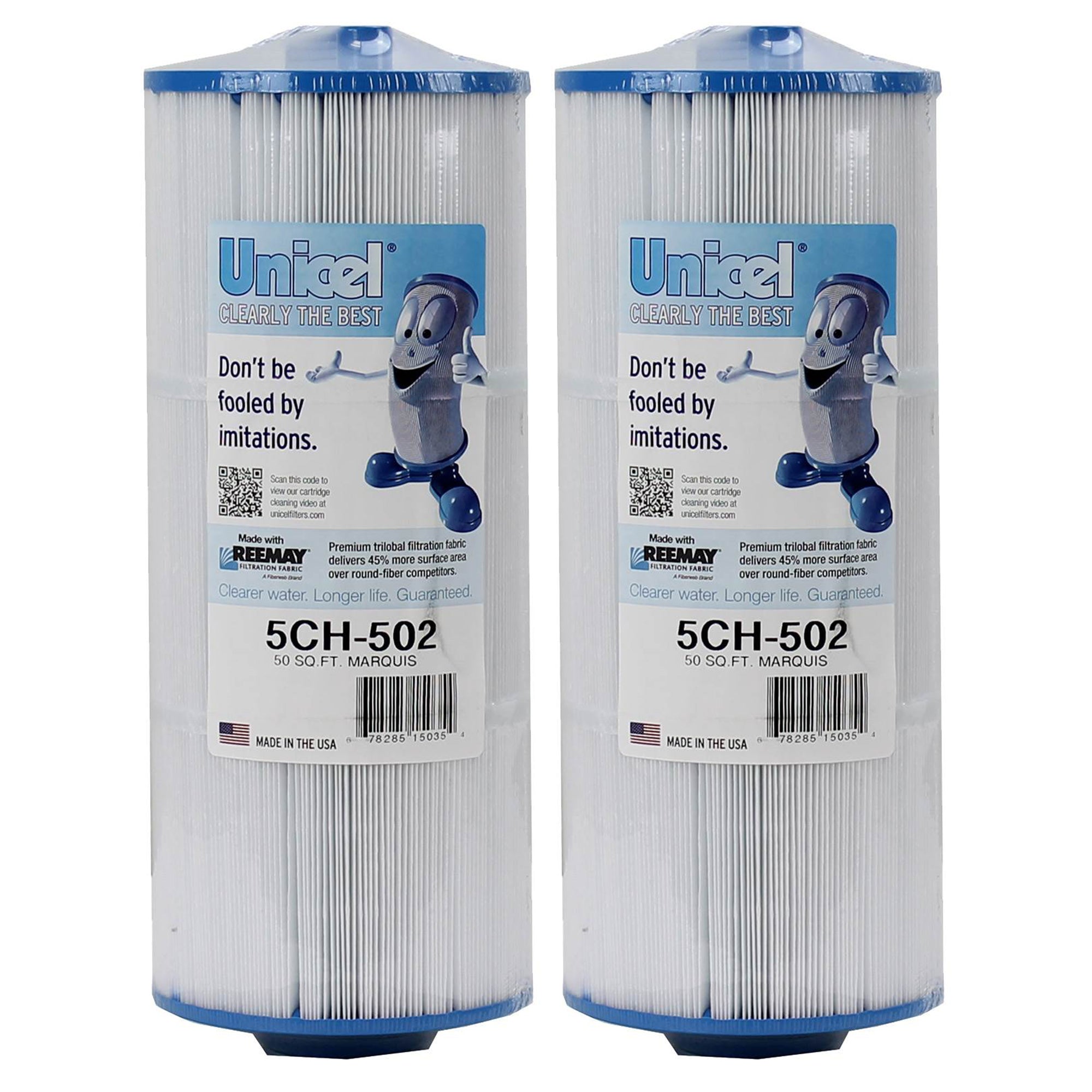 Unicel 5CH-502 Replacement 50 SqFt Filter Cartridge for Spa, 197 Pleats (2 Pack) - VMInnovations
