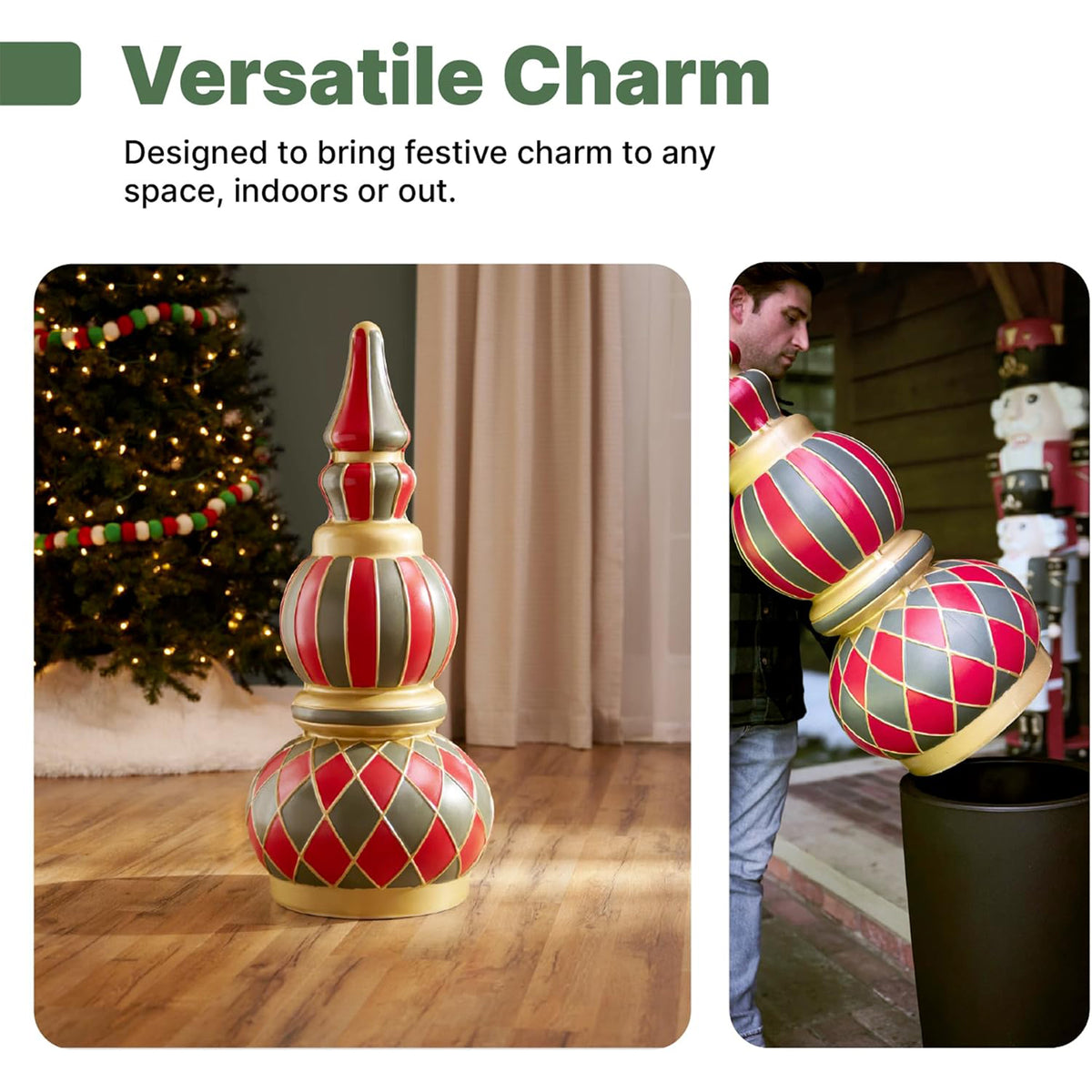 Step2 Paintable Indoor Outdoor Christmas Ornament Topiary for 15" Planters