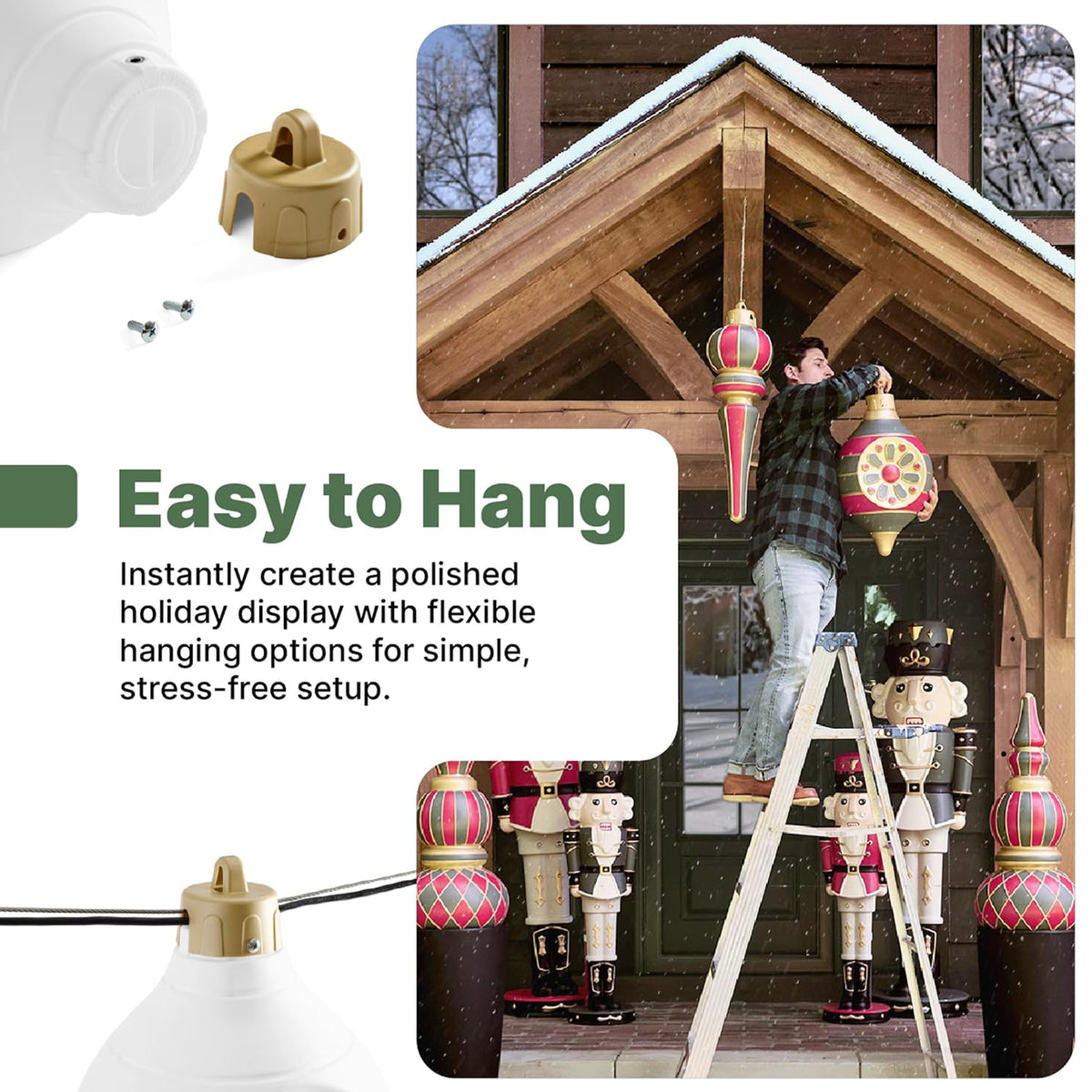Step2 Large Indoor Outdoor Paintable Christmas Ornaments Holiday Decor, 3 Pack