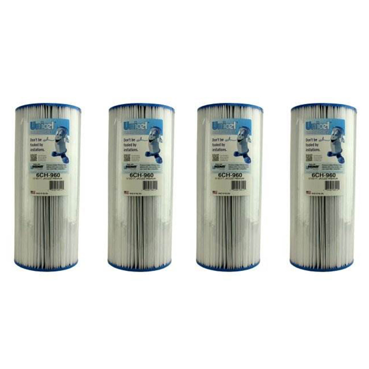 Unicel 6CH-960 Replacement 52 SqFt Filter Cartridge for Spa, 113 Pleats (4 Pack)