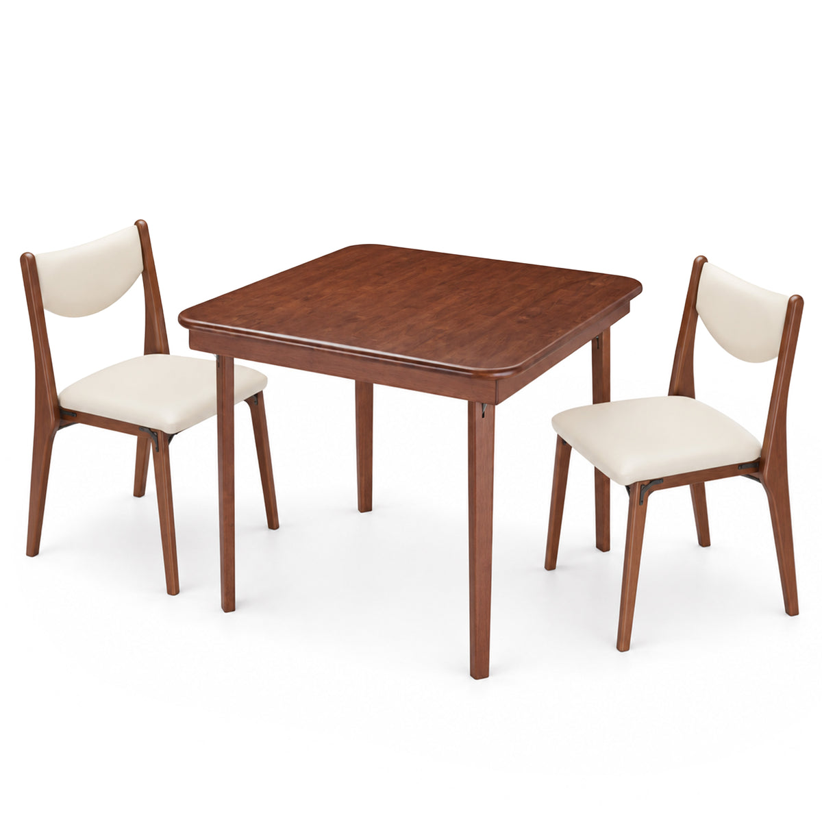 MECO Stakmore Folding Dining Chairs with Padded Seats and Folding Card Table