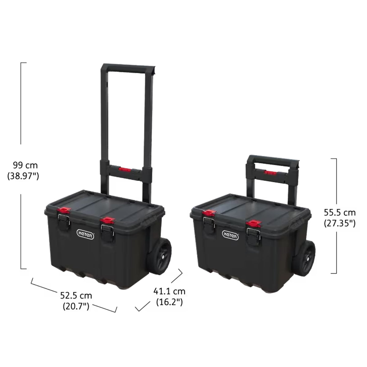 Keter Stack & Roll 2.0 Tool Storage System with Wheels and Handle Black/Red - VMInnovations