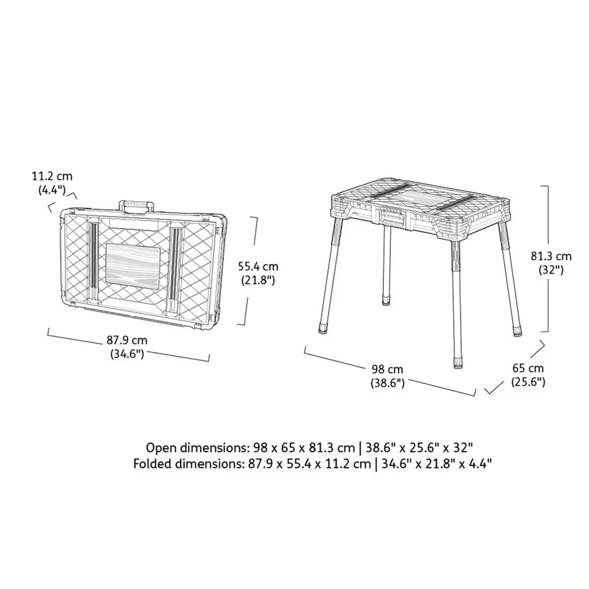 Keter Ultimate Workbench Table Portable Workspace with 1000 LB Capacity, Black - VMInnovations