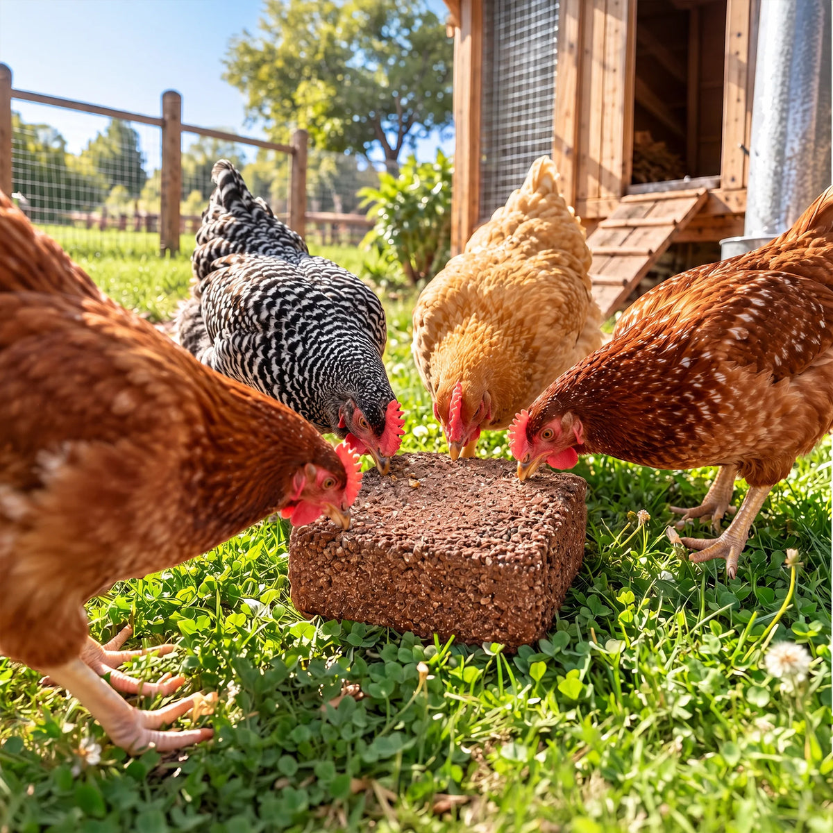 Sun Joe Poultry Grit Pecking Block for Chickens, Ducks, and Turkeys, 25 Lbs