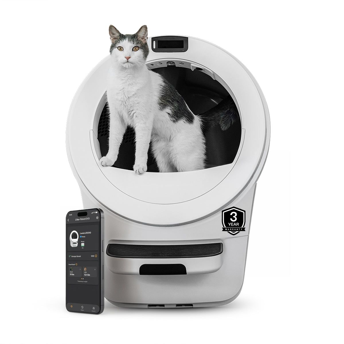 Whisker Litter-Robot 5 Elite Bundle, White - Automatic - VMInnovations