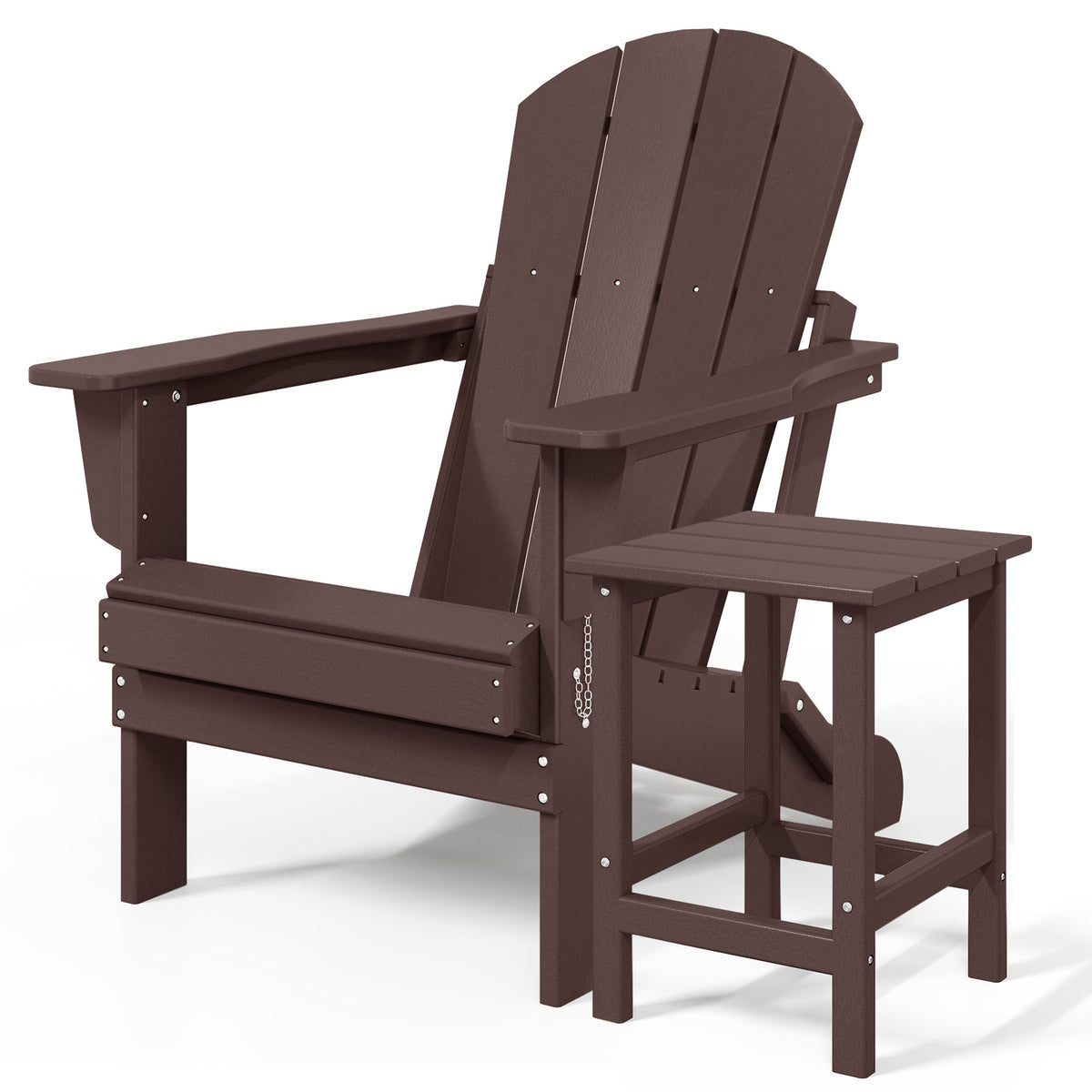 WestinTrends Malibu Classic Outdoor Folding Adirondack Chair and Side Table