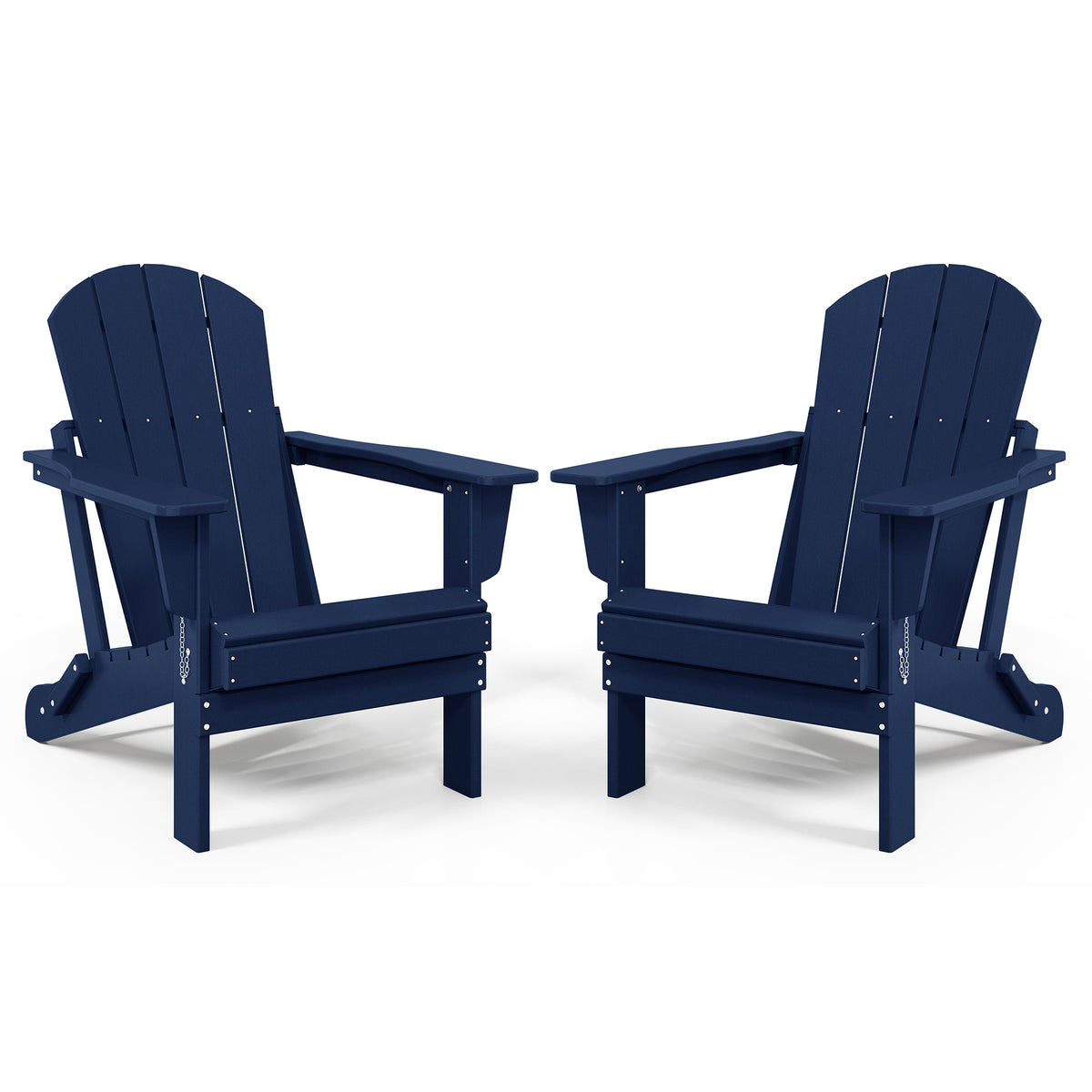 WestinTrends Malibu Outdoor Patio Folding Adirondack Chair, Navy Blue, 2 Pack