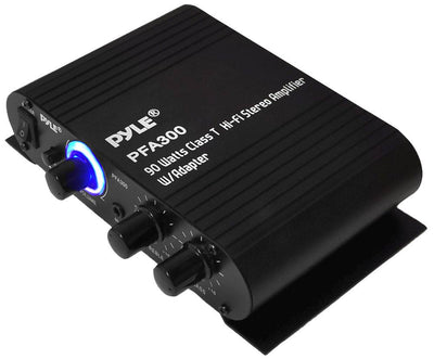 Pyle PFA300 90W 2 Channel Hi-Fi Home Audio Stereo Speakers Amplifier w/Aux