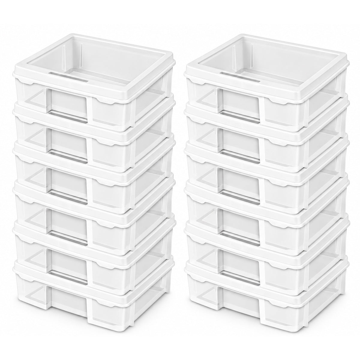 Sterilite Plastic Large Project Case, Scrapbook Paper Storage, Clear, 12 Pack