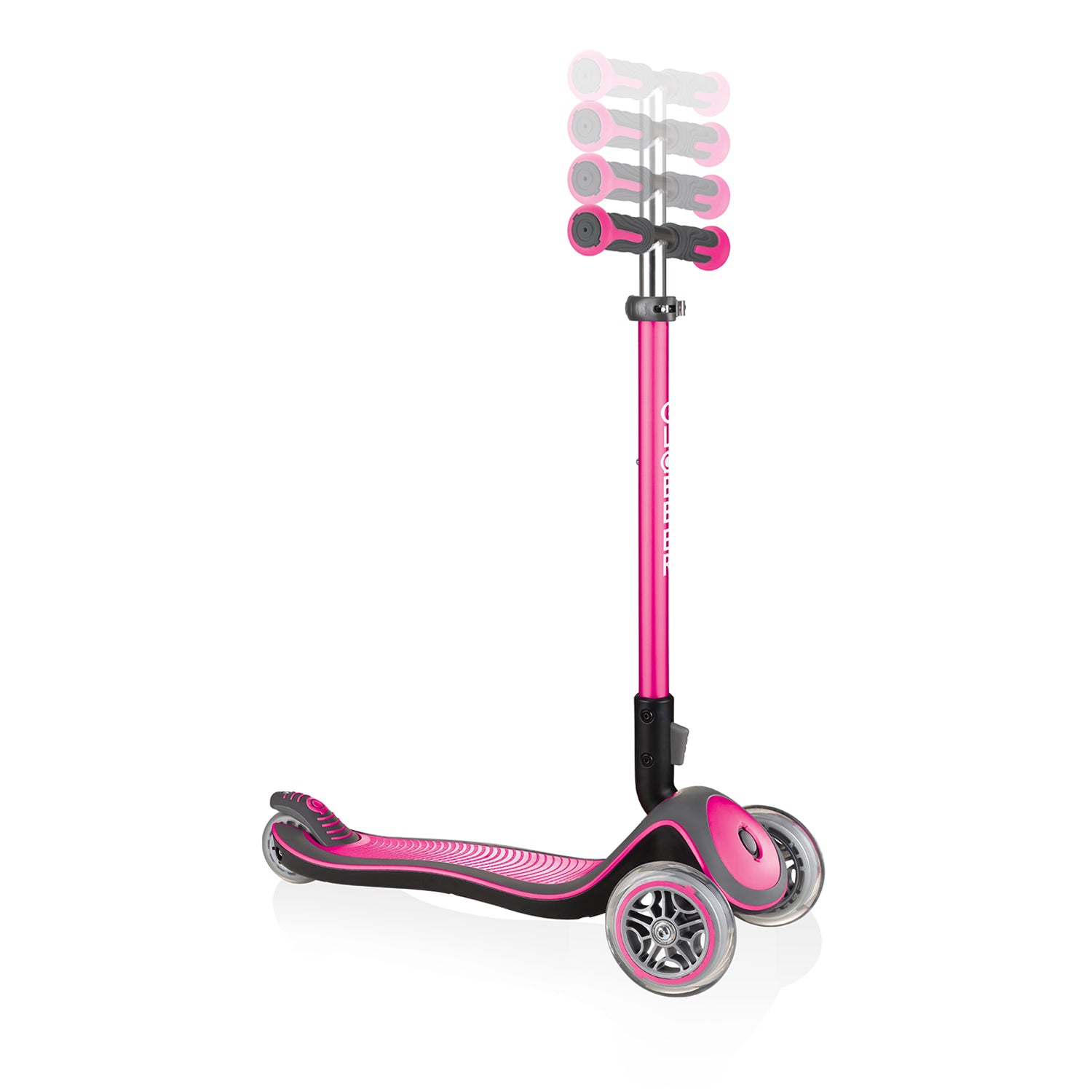 Globber Elite 3-Wheel Kids Kick Scooter for Boys and Girls, Deep Pink (Open Box)
